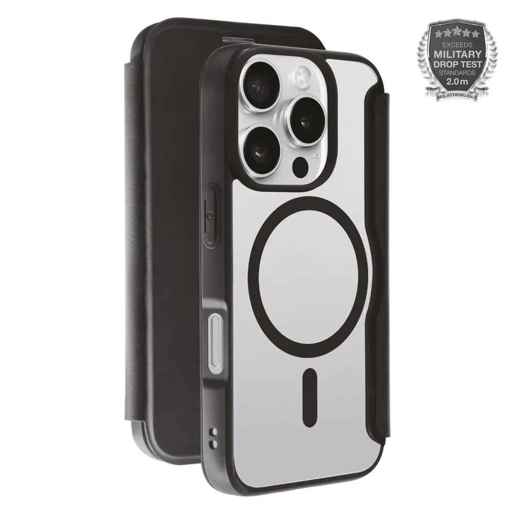 MAG PREMIUM Wallet für iPhone 16 Pro, 2.0m Drop-Protection, MagSafe Suport (64227) Handyhülle