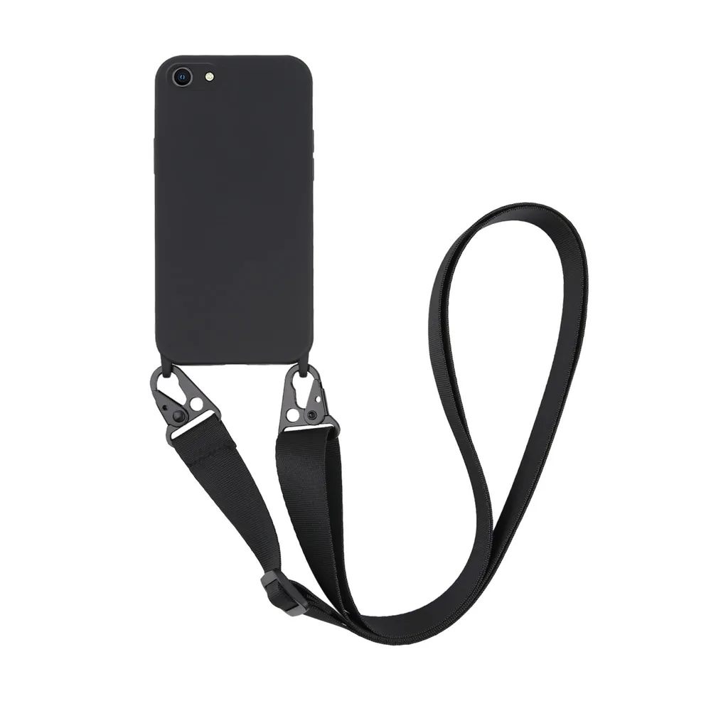 Necklace Cover, Silikon Schutzhülle mit Karabinerhaken und Handykette für iPhone SE (2.Gen), 8, 7 (62769)