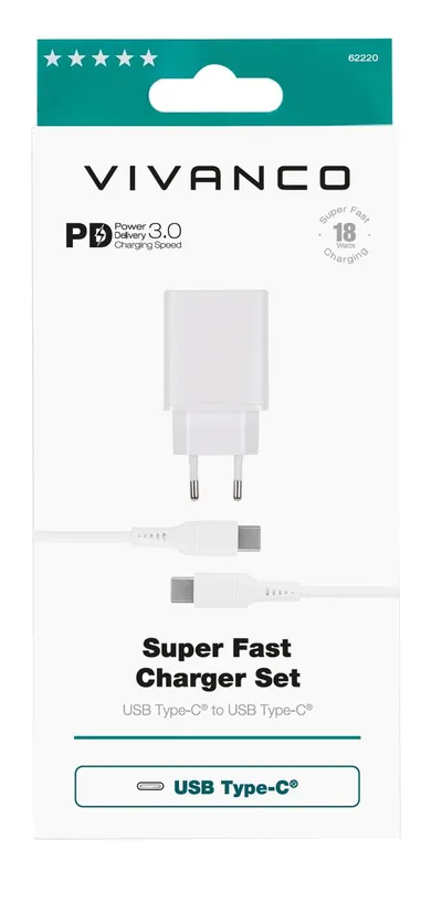 Power Delivery 3.0 Super Fast Charger Set 18W, USB Type-C™ (62220)