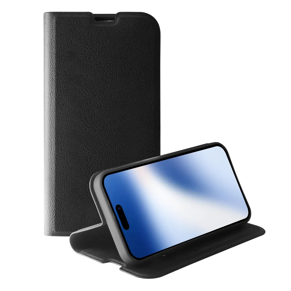Premium Wallet, Book Cover für iPhone 15, schwarz (63884) Handyhülle