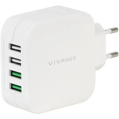Quattro USB Charger 2.4A mit Smart IC, weiß (37564)