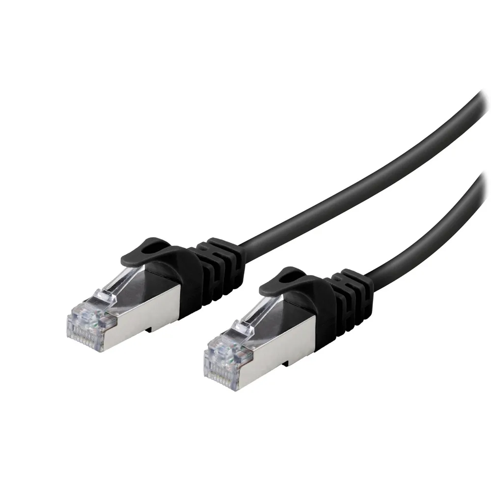 S/FTP CAT 6a Netzwerkkabel, 5m, schwarz, RJ45-Stecker