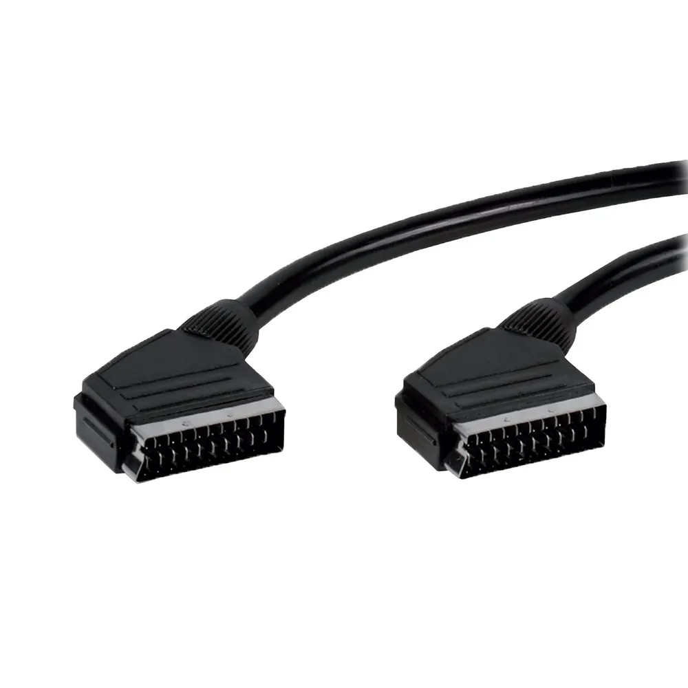 Scart-Kabel im Kabelbinder, 1,5m, schwarz