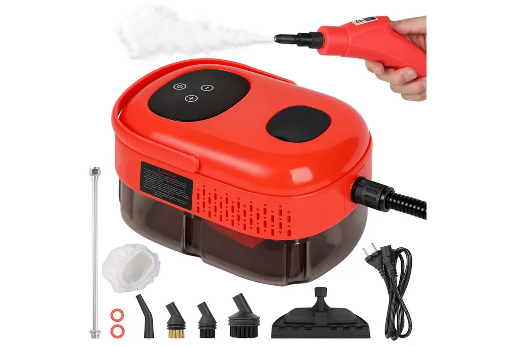VIVIHEYDAY Handdampfreiniger 2500W Tragbarer Dampfreiniger mit 3 Verschiedene Bürstenköpfe, Dampfreiniger Handgerät hocheffizient Reinigungsgerät