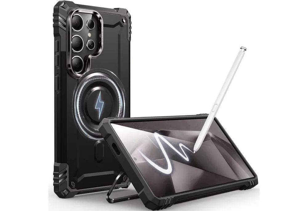 Vivitar Handyhülle Samsung Galaxy S24 FE Hülle MagSafe Kompatibel mit Kameraständer mit Kameraschutz, Fallschutz, TPU/PC Backcover für Samsung S24 FE, Stoßfeste Handyhülle mit 0–120° Kickstand, Magnetische Schutzhülle