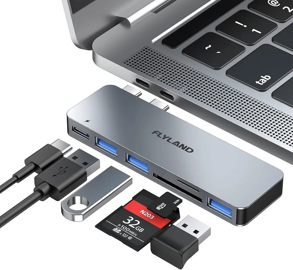 Vivitar USB-C Hub für MacBook Pro & Air mit Thunderbolt 3, 3× USB 3.0 USB-Adapter schnelle und stabile Verbindungen, Datenübertragung mit bis zu 5 Gbit/s zu Dockingstation im Aluminiumdesign, Plug-and-Play-USB-C-Erweiterung für Laptops, externe Geräte, Festplatten, Maus, Tastatur, Kartenleser, Multi-Port-hub mit Power Delivery