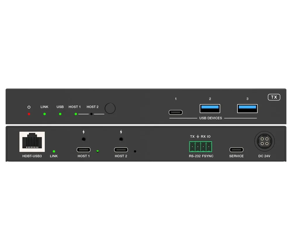 KVM Switch Vivolink VLUSBCEXT2X2 USB 3.2 Gen1 100 m HDMI USB-C/A Schwarz