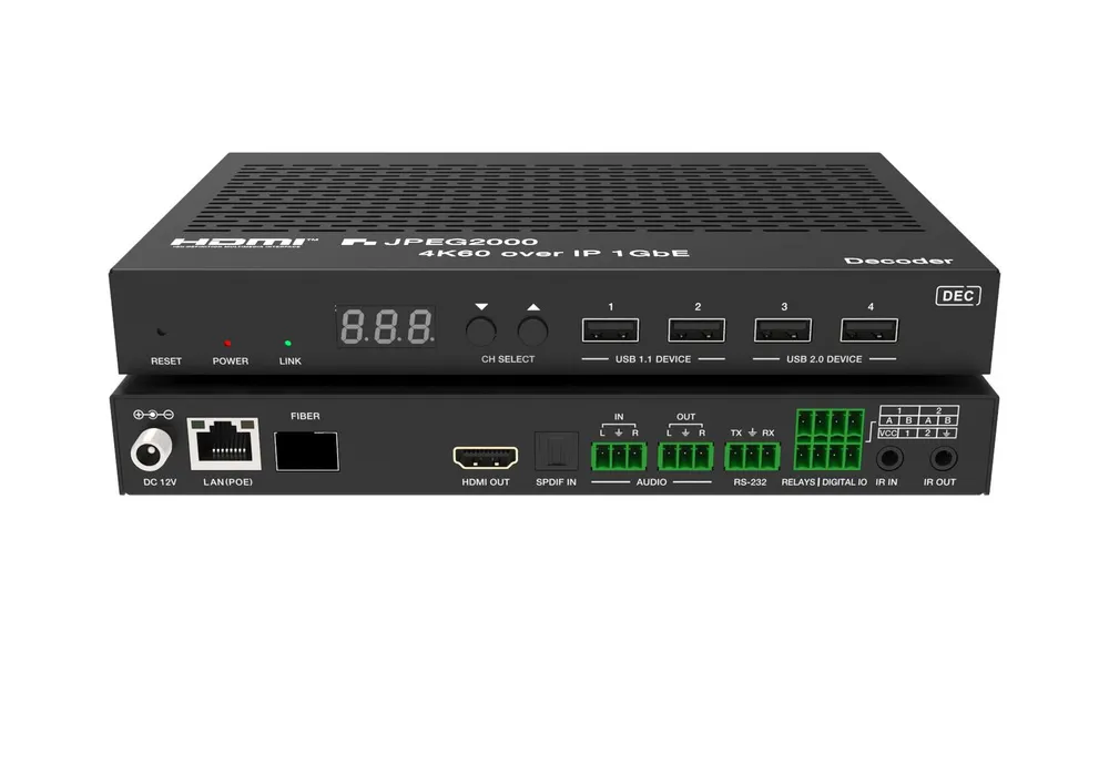 KVM Switch Vivolink VLVWIP2000-DEC HDMI 2.0 PoE USB-A RS-232 4K60