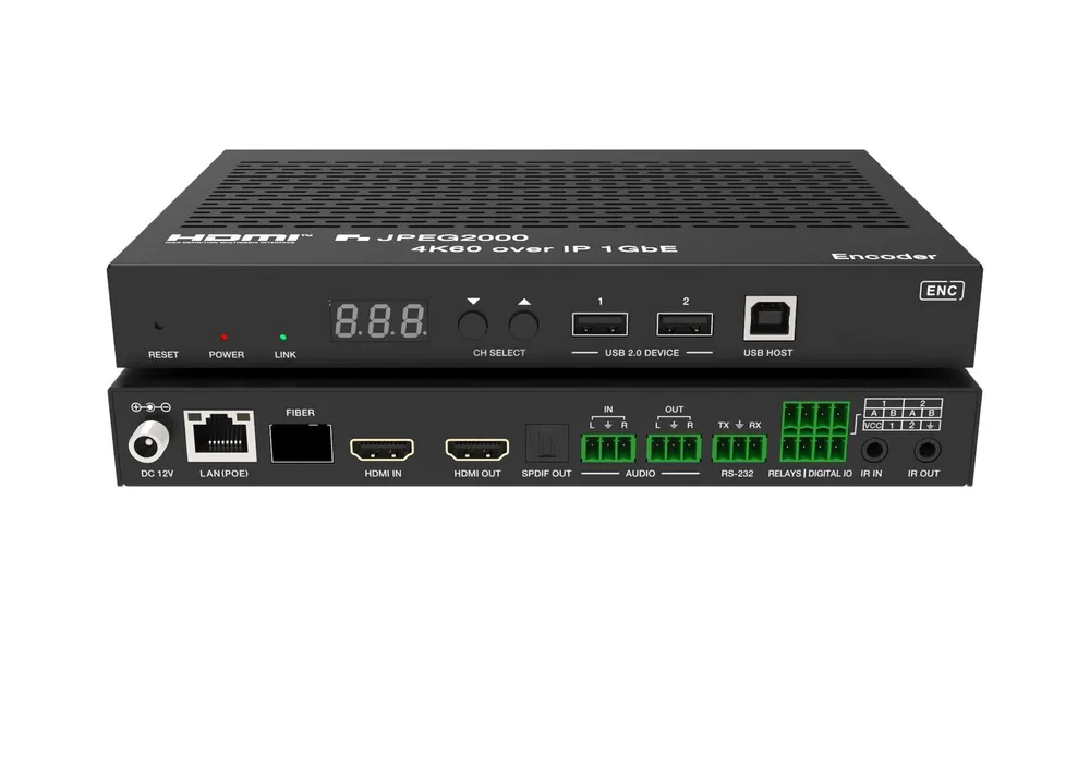 KVM Switch Vivolink VLVWIP2000-ENC 4K60 PoE USB Audio RJ45