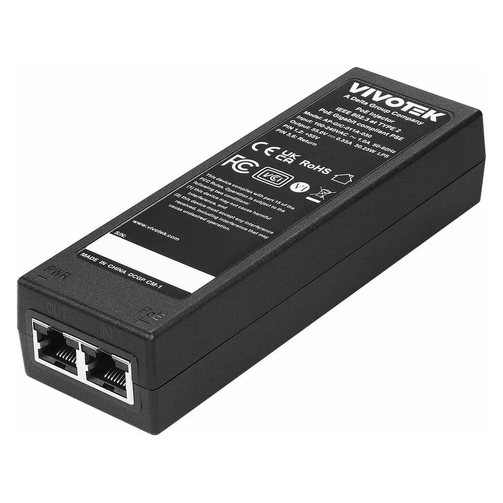 Vivotek AP-GIC-011A-030 Indoor Gigabit PoE Injektor, 30W (802.3af