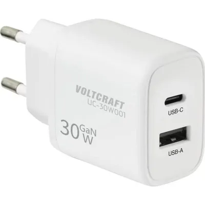 USB-Ladegerät Voltcraft VC-17942310 GaN 30 W 2 Anschlüsse Schnellladen