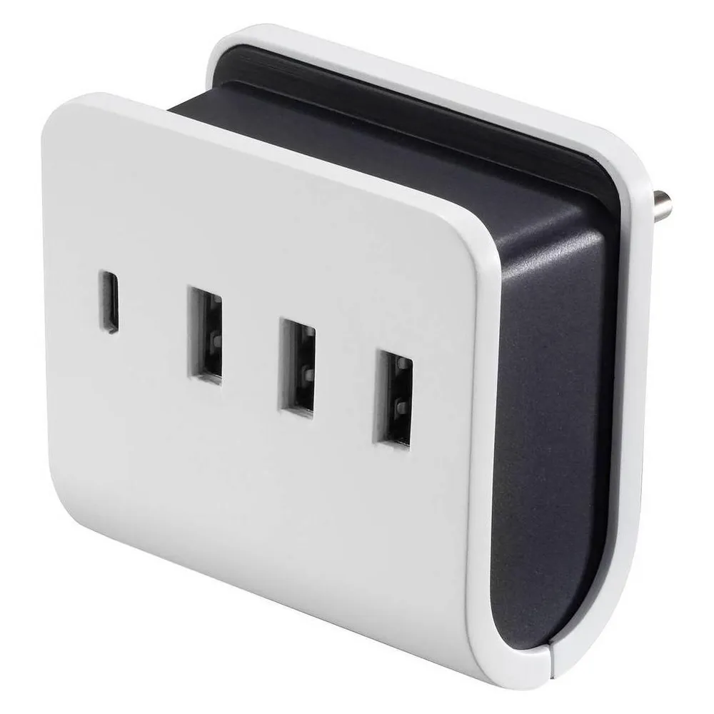 Voltcraft USB Charger, 4 ports, 3 x USB-A + 1 x USB-C, 24W, w/ phone holder