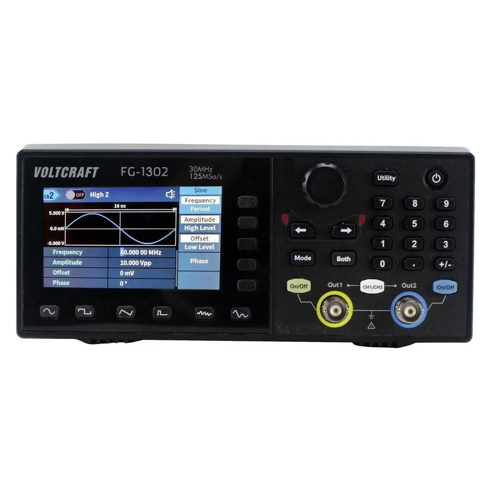 Voltcraft FG-1302 Funktionsgenerator netzbetrieben 1 µHz - 30MHz 2-Kanal Arbiträr