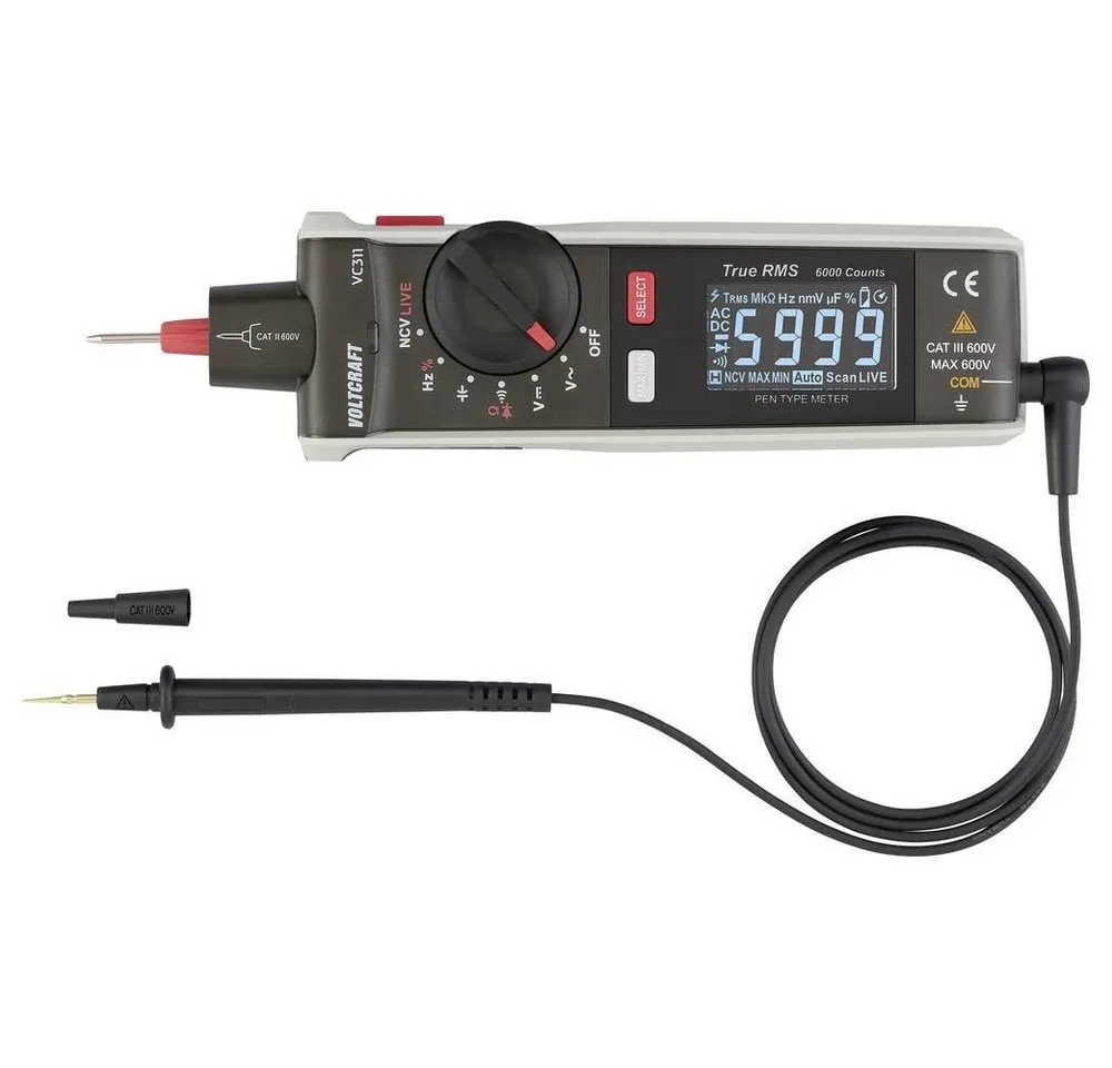 VOLTCRAFT Multimeter VC311 Stiftmultimeter digital CAT III 600 V Anzeige (Counts): 6000