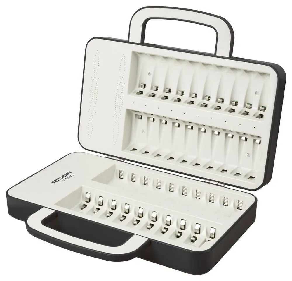 VOLTCRAFT Rundzellen-Ladegeräte-Koffer 40 Kanäle AA/AAA VC-14865480 Rundzellen-Lader