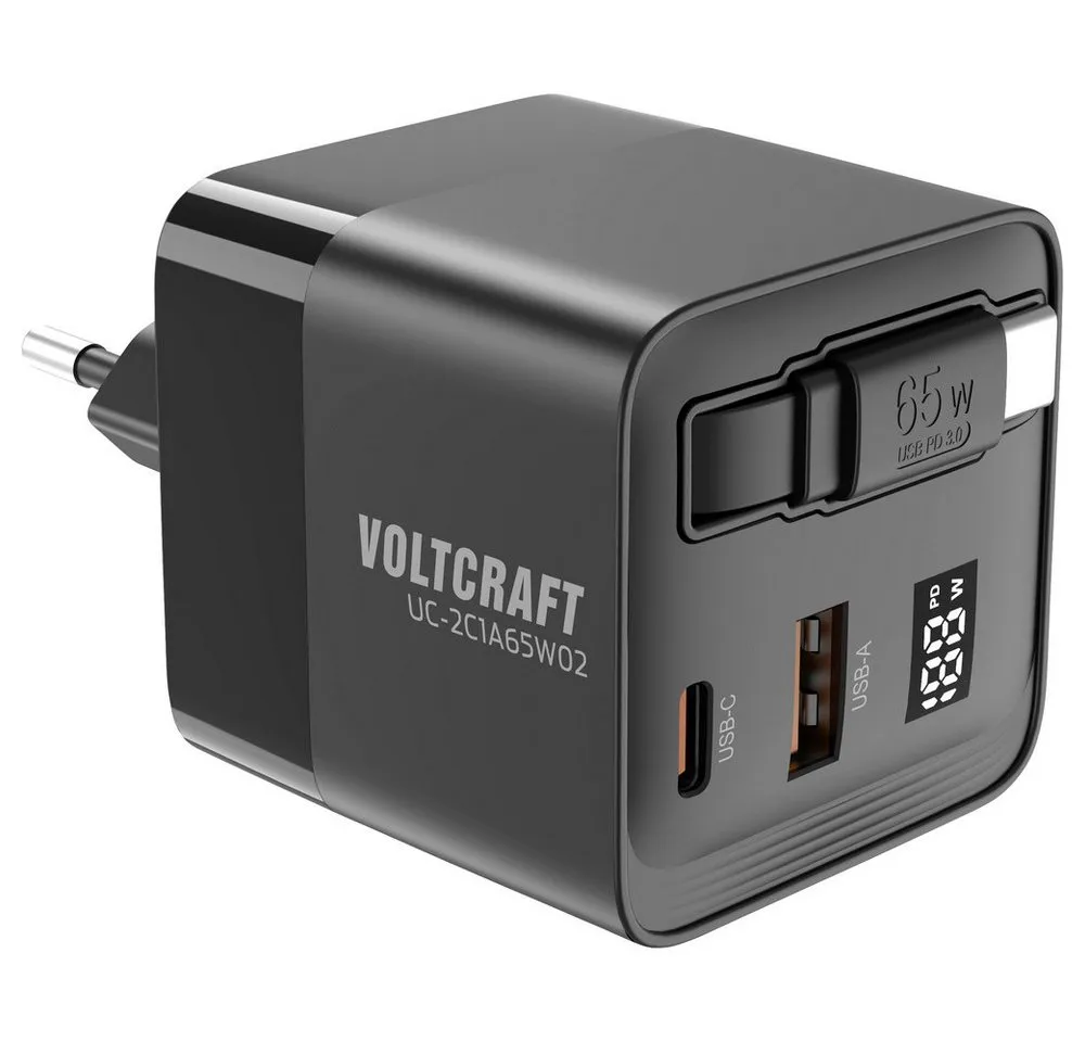 VOLTCRAFT VOLTCRAFT UC-2C1A65W02 USB Ladegerät 65 W 1x USB-A, 2x USB-C® Anzahl A USB-Ladegerät (UC-2C1A65W02)