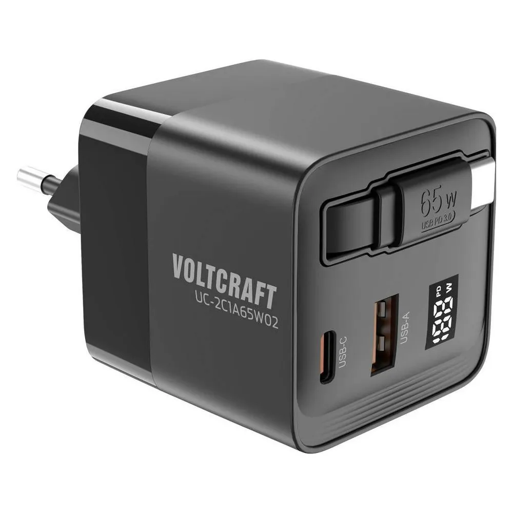 VOLTCRAFT VOLTCRAFT UC-2C1A65W02 USB Ladegerät 65 W 1x USB-A, 2x USB-C® Anzahl A USB-Ladegerät