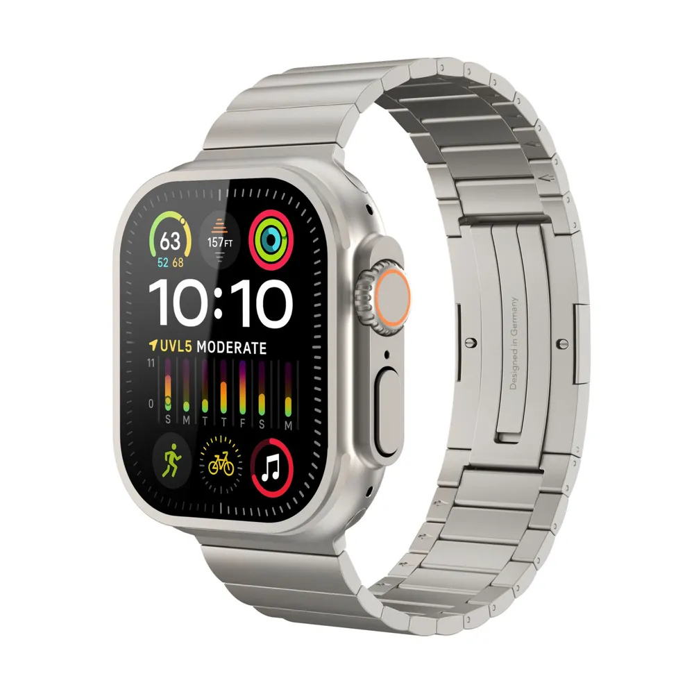 Vonmählen Link Bracelet Pro Titanium für Apple Watch, Silber, 42 (Series 1/2/3)/44/45/46/49mm, Titan