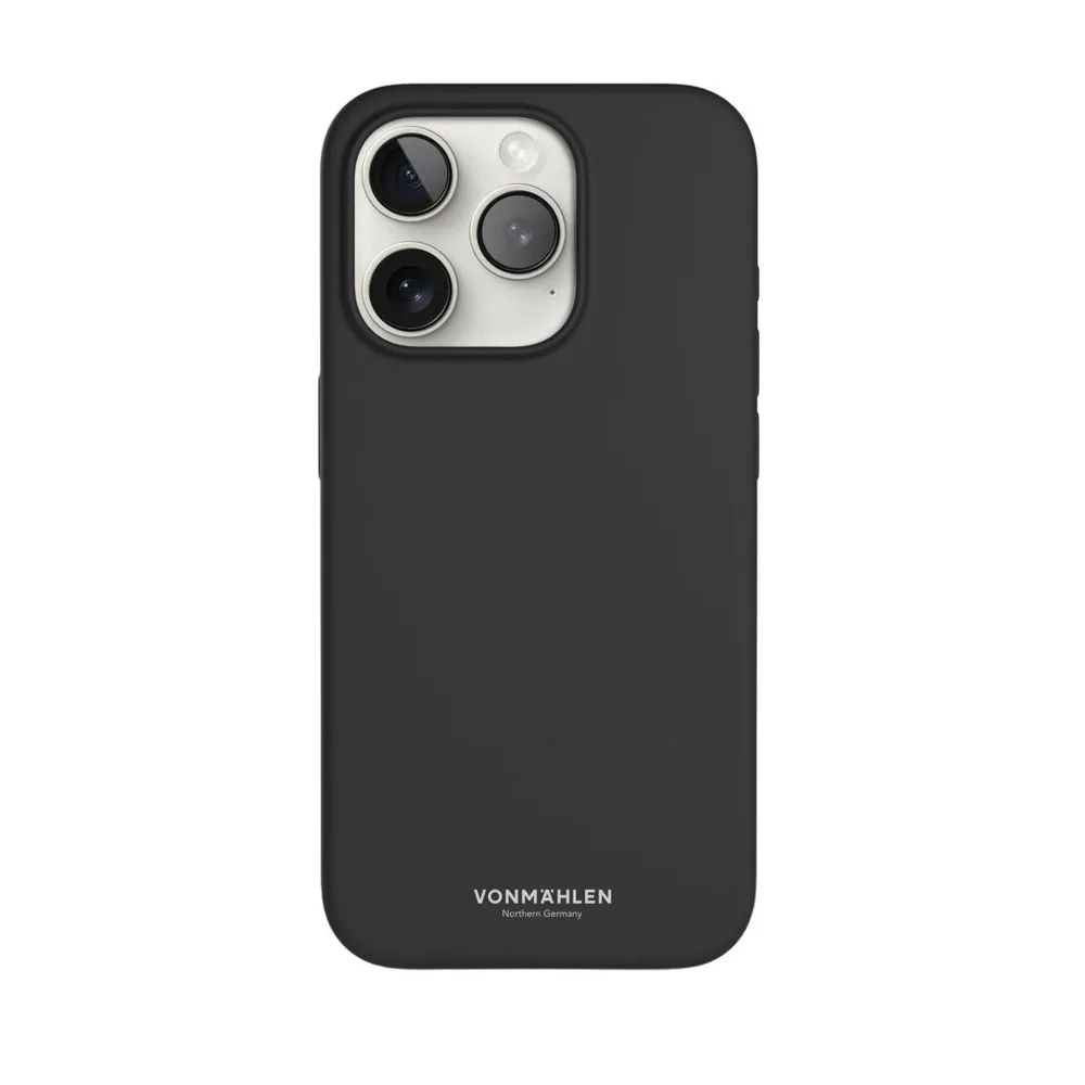 Eco Silicone Case - Schutzhülle aus Silikon, MagSafe kompatibel, für iPhone 15 Pro, Black Handyhülle