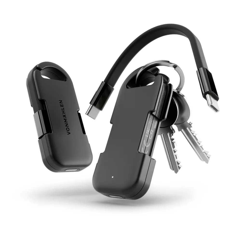 Vonmählen Evergreen Go Powerbank für Schlüsselring, Schwarz, USB-C, 1.000mAh
