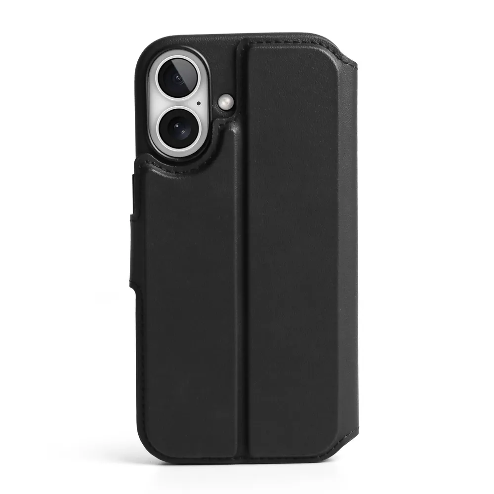 Vonmählen Vegan Leder Folio für iPhone 17, Schwarz