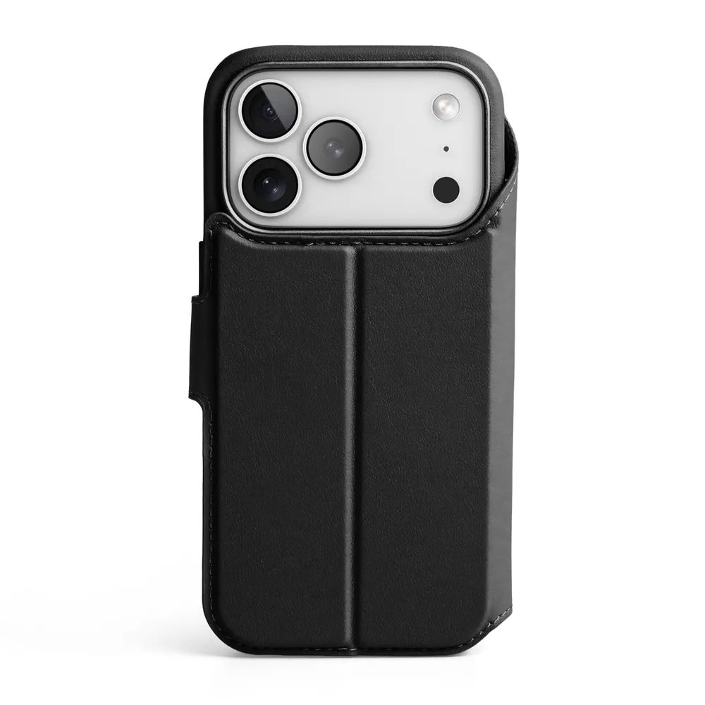 Vonmählen Vegan Leder Folio für iPhone 17 Pro Max, Schwarz