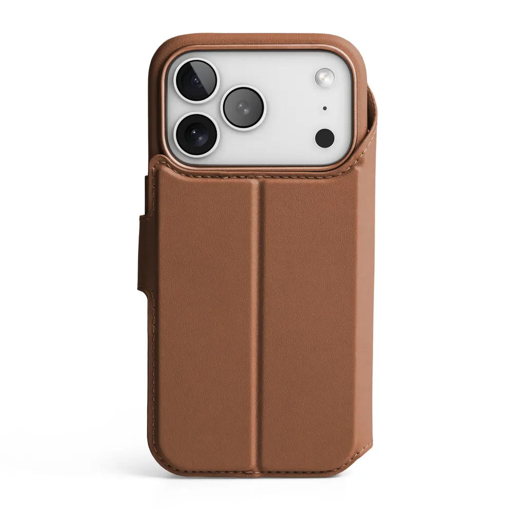 Vonmählen Vegan Leder Folio für iPhone 17 Pro, Braun