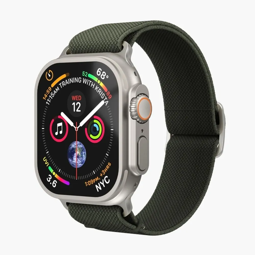 Watch Strap - Classic Nylon Loop - Armband für Apple Watch 44 / 45 / 46 / 49 mm, Olive Armband