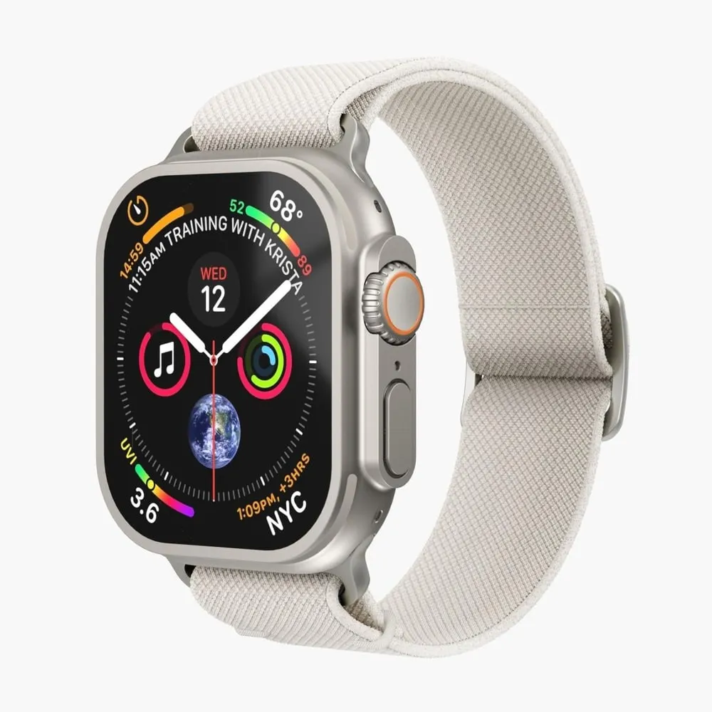Watch Strap - Classic Nylon Loop - Armband für Apple Watch 44 / 45 / 46 / 49 mm, Cream Armband