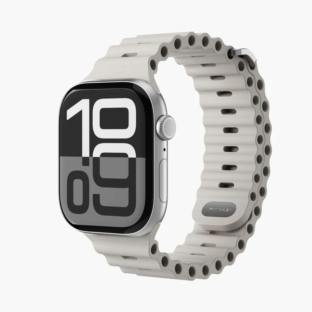 Watch Strap - Wave Band 2 - Armband für Apple Watch 40 / 41 / 42 mm, Cream Armband