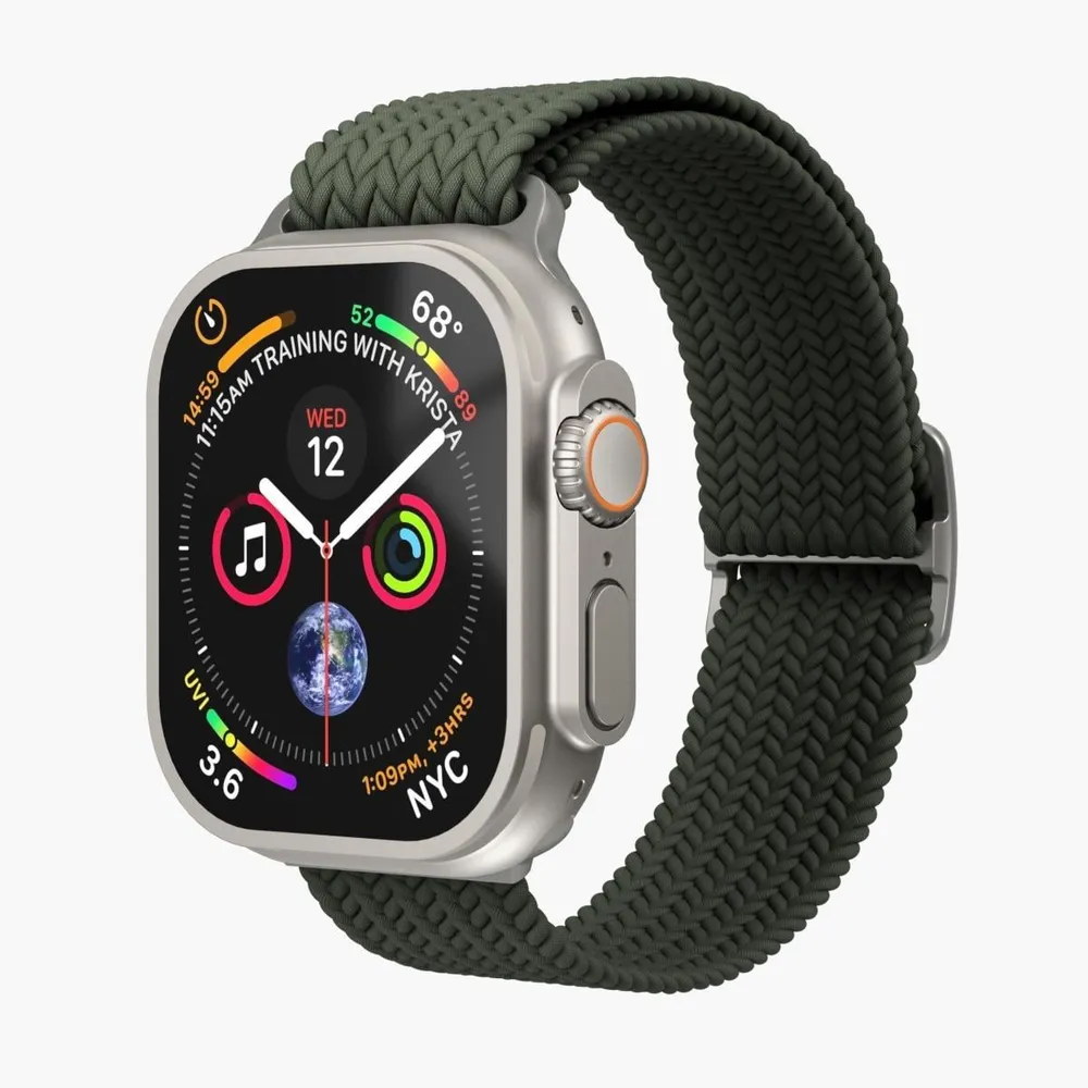 Watch Strap - Woven Loop - Armband für Apple Watch 40 / 41 / 42 mm, Olive Armband