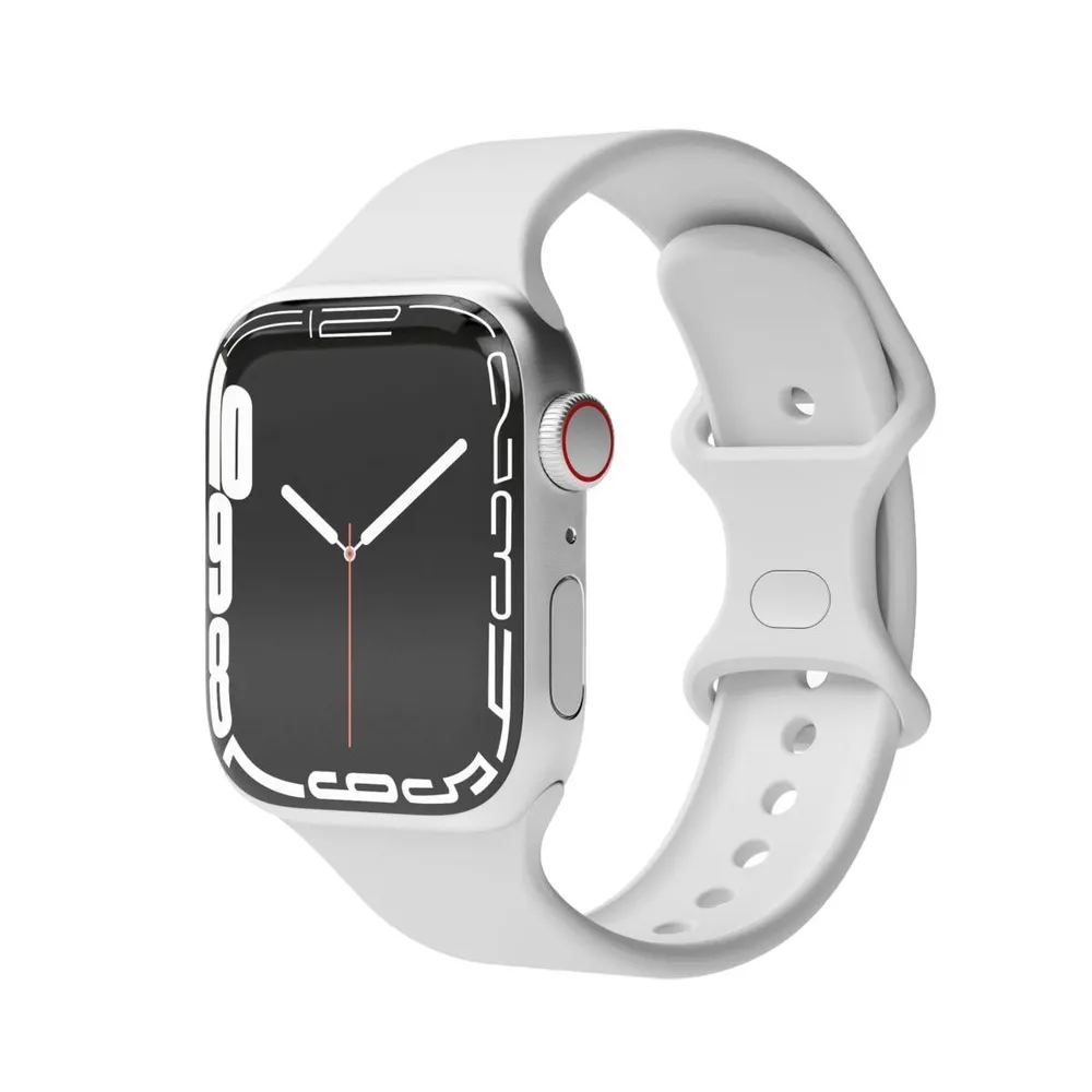 Watch Straps Classic Band - Armband für Apple Watch, 44mm + 45mm + 46mm + 49mm, Light Gray