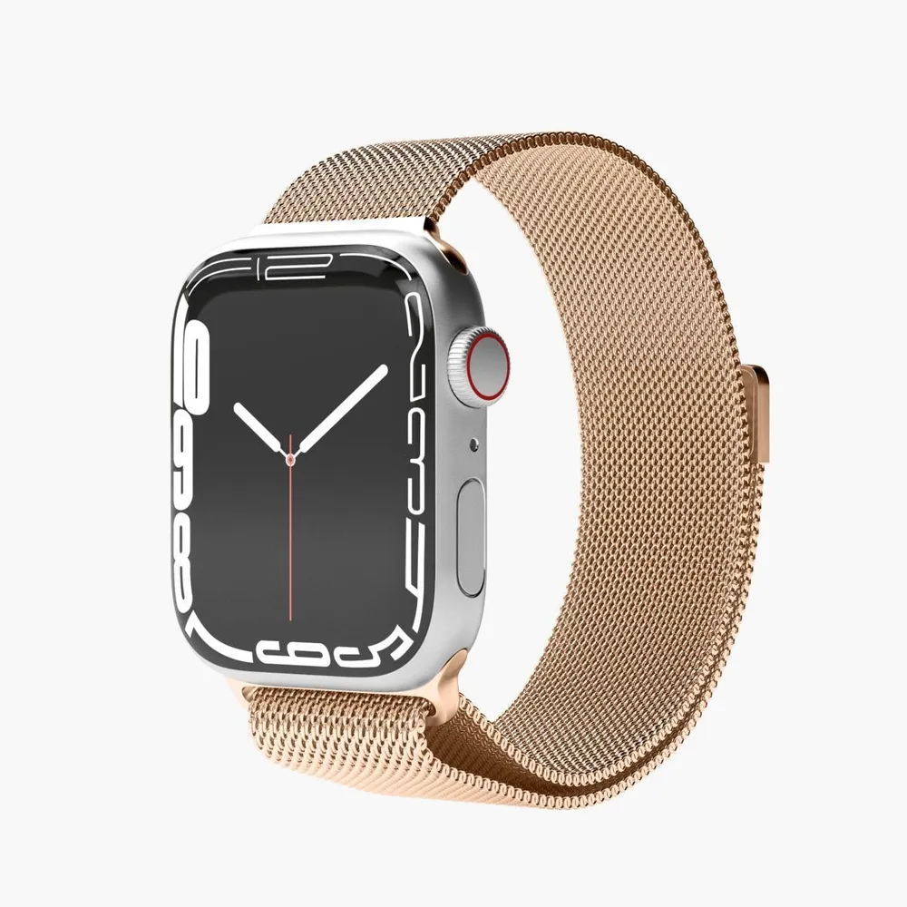 Watch Straps Milanese Loop - Armband für Apple Watch, 44mm + 45mm + 46mm + 49mm, Rose Gold