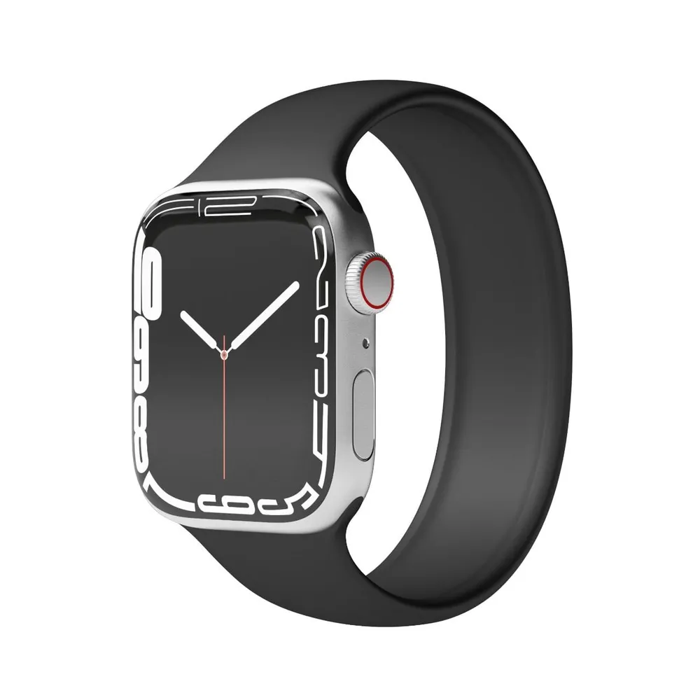 Watch Straps Solo Loop - Armband für Apple Watch, Gr. S, 44mm + 45mm + 46mm + 49mm, Black