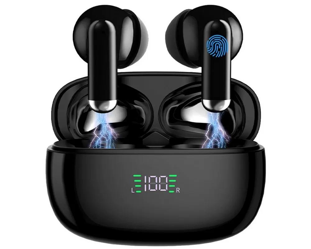 VSIUO 2026 TWS Bluetooth Kopfhörer Kabellos Earbuds HiFi Stereo In-Ear-Kopfhörer (Freisprechfunktion, Noise-Cancelling, Voice Assistant, Siri, Wireless, LED-Anzeige, ENC Lärmreduzierung Ohrhörer für Arbeit und Studium)