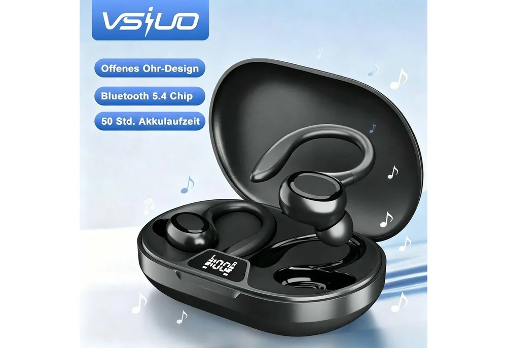 VSIUO Offene Kopfhörer, In-Ear-Ohrhörer & Bluetooth 5.4-Sportkopfhörer Open-Ear-Kopfhörer (voice assistant, siri)
