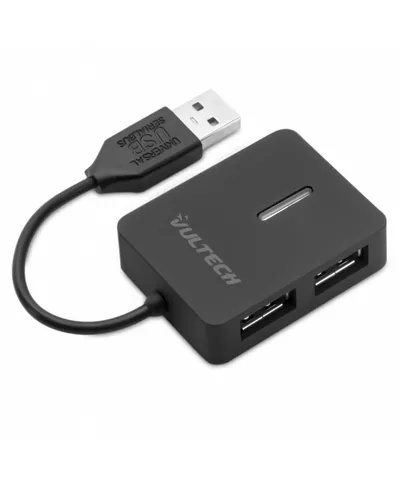 Hub Vultech 4 Ports 480 Mbit/s USB 2.0 Modell HU-04USB2 mit LED Plug and Play