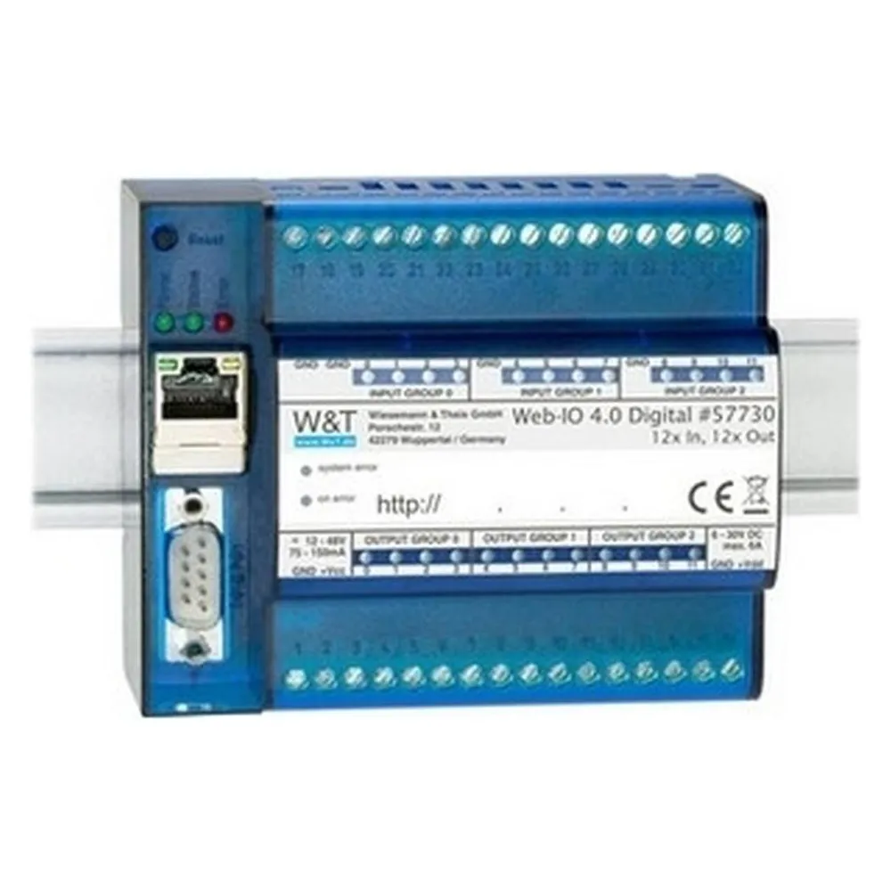 W&T Web-IO 4.0 Digital, 12x Input, 12x Output Schaltsignale über TCP/IP-Ethernet steuern, erfassen und