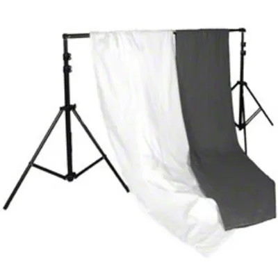Hintergrundset Walimex 18277 Aluminium 3070 mm x 2560 mm Schwarz Weiß
