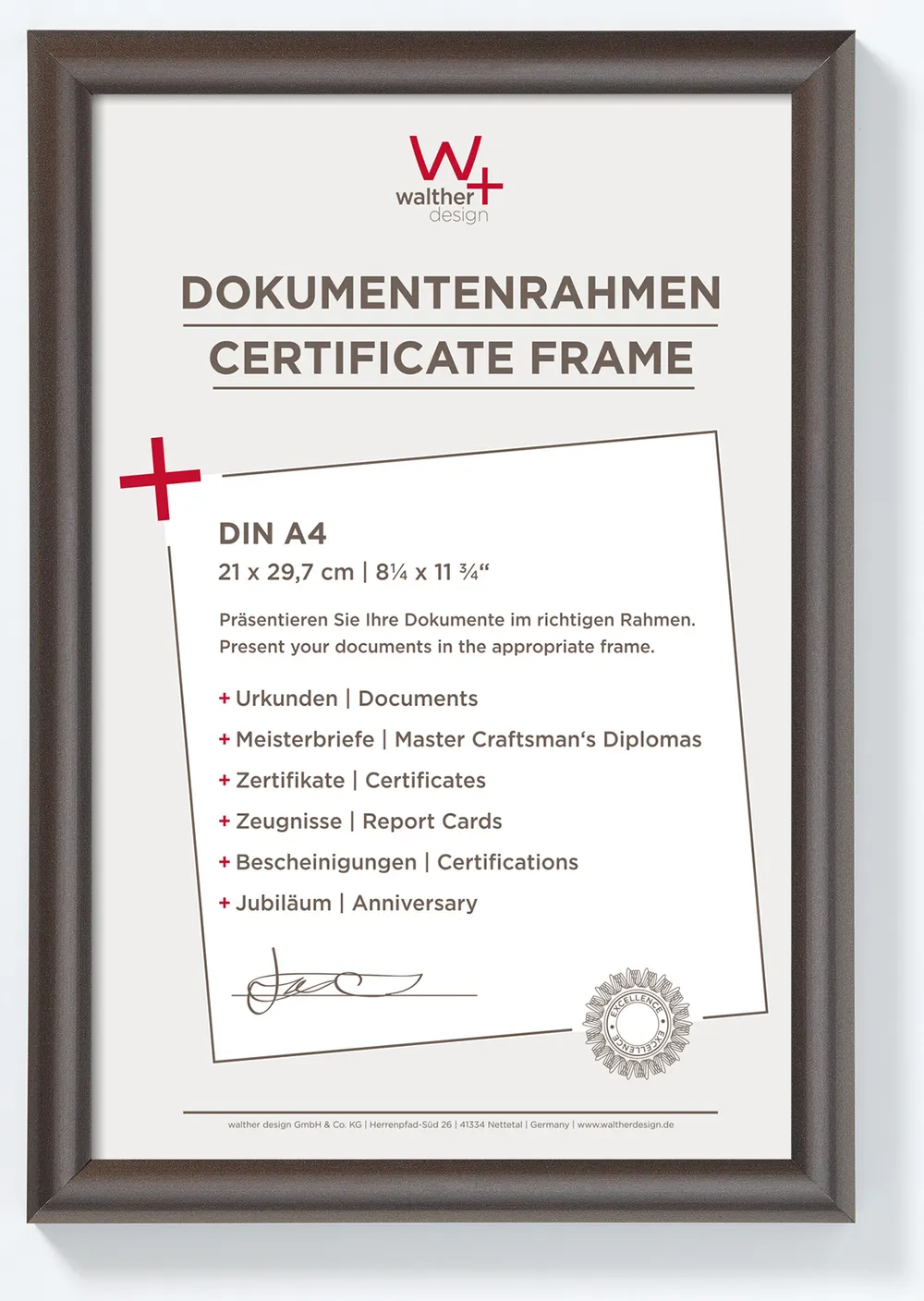 Walther Kunststoffrahmen Trendstyle KP130D 21x29,7cm stahl