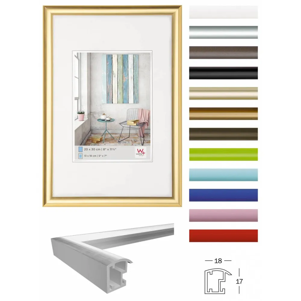 Walther Kunststoffrahmen Trendstyle KP130G 21x29,7cm gold