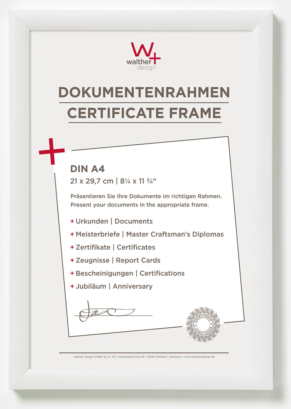Walther Kunststoffrahmen Trendstyle KP130W 21x29,7cm weiss