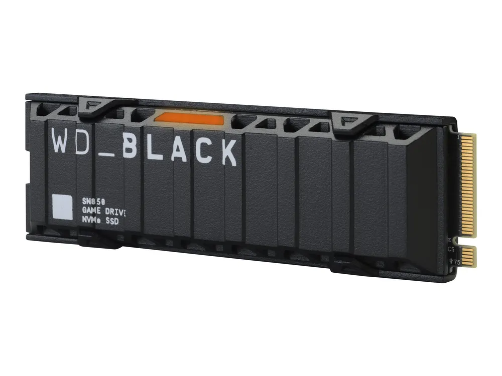 Western Digital WD_BLACK SN850 NVMe SSD 500GB | wdbapz5000bnc-wrsn | M.2 2280 / M-Key / PCIe 4.0 x4 - Kühlkörper