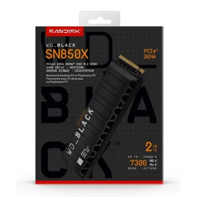 Disco Duro WD Black SN850X 2TB M.2 NVMe PCIe 4.0 7300MB/s Kuehlkoerper