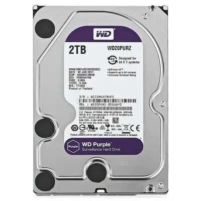 Western Digital Purple Interne Festplatte 2 TB 5400 RPM 64 MB 3.5" Serial ATA III