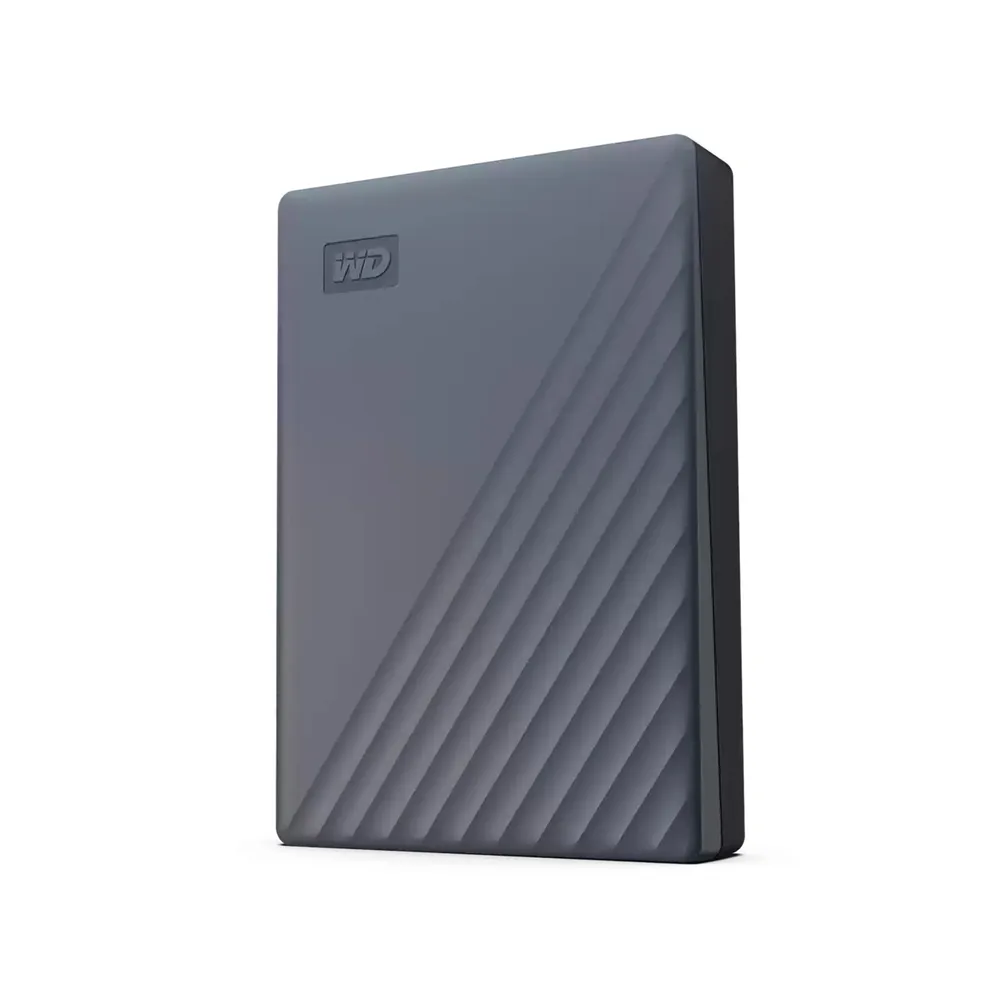 Western Digital WD My Passport grau 4TB | wdbrmd0040bgy-wesn | funktioniert mit USB-C - USB 3.0 Micro-B