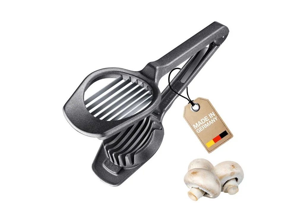 WESTMARK Gemüseschneider Schneider Champion Black Edition – für Champignons, Kiwi & Erdbeeren, griffige Haptik