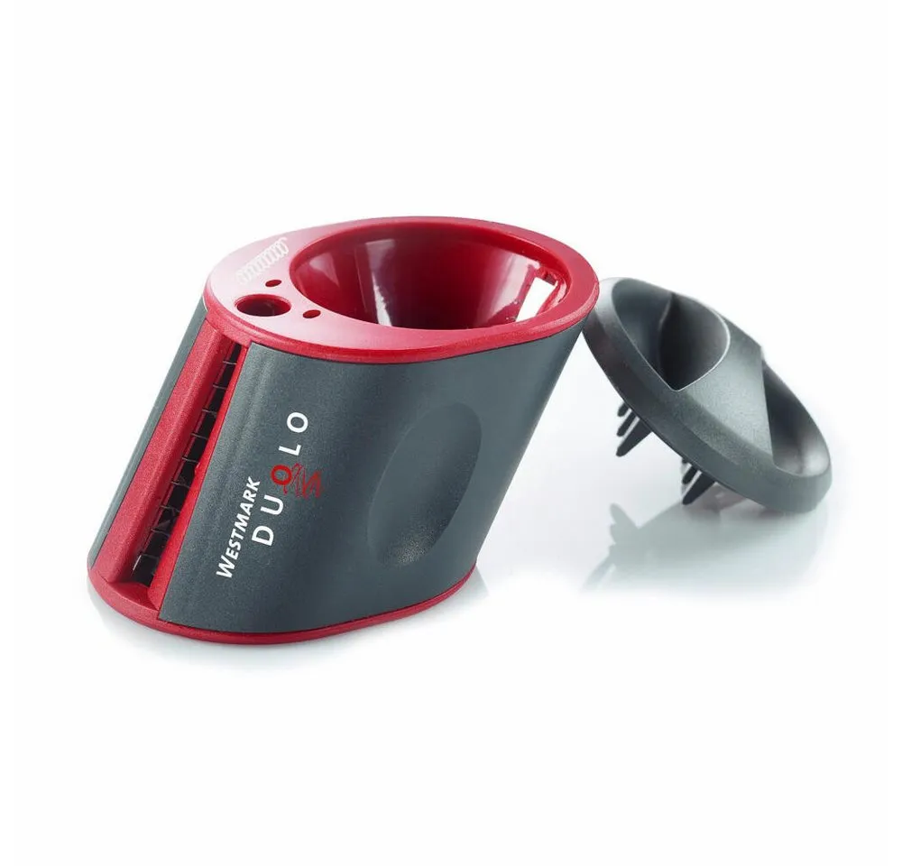 WESTMARK Spiralschneider mit 2 Schneidkegeln und Restehalter, Duolo, Anthrazit/Rot