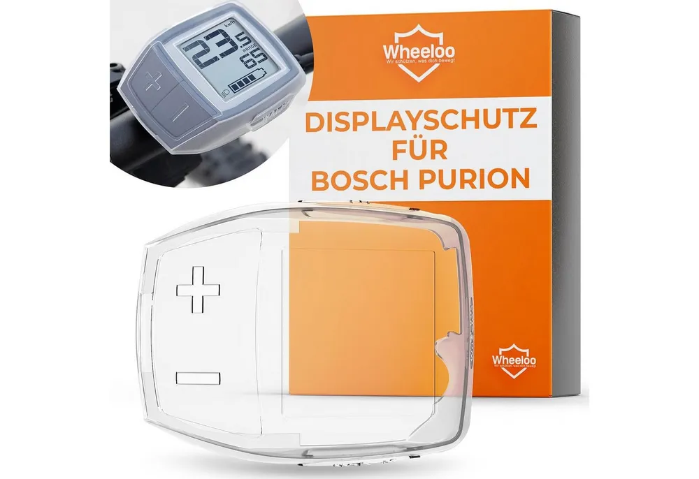 Wheeloo Displayschutzglas Bosch Purion Schutzhülle wasserdicht & transparent für Bosch Purion, E-Bike Monitor Displayschutz I Fahrrad Computer Abdeckung