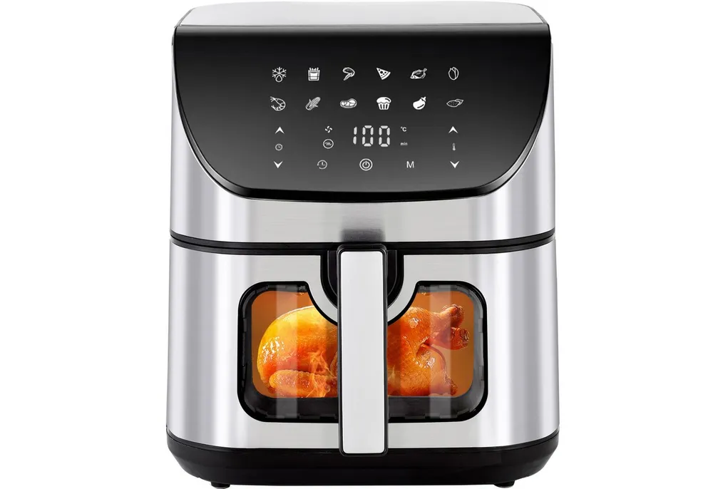 WHEELYOU Heißluftfritteuse 8.5 L Airfryer – 1800 W, Sichtfenster & LED-Display für fettarmes Kochen, 1800,00 W, Genießen Sie knusprige Ergebnisse mit wenig Öl